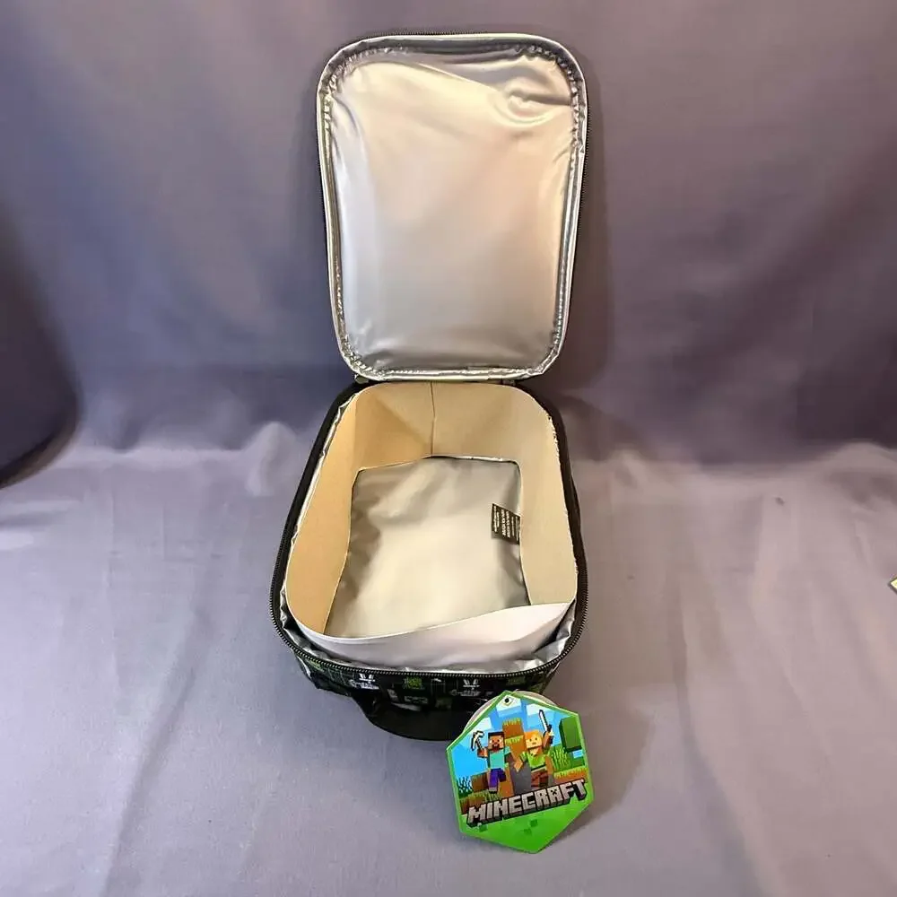 Minecraft Creeper Insulated Lunch Box Bag with Front Pocket